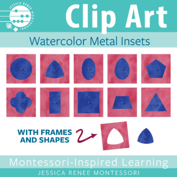 Preview of Montessori Clip Art: Geometry Metal Insets 2D Shapes, Quatrefoil, Circle, Oval