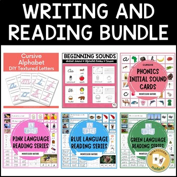 Preview of Montessori Reading and Writing Bundle Cursive Script