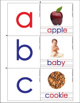 Preview of Montessori Recognizing first sound. Print. ABC Board. Red and Blue SONG