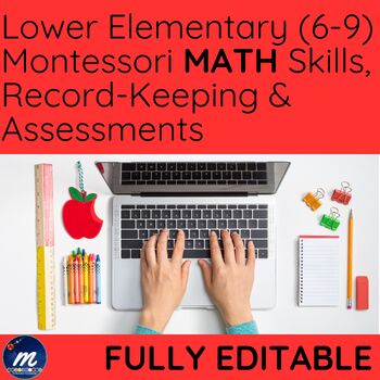 Preview of Montessori Record Keeping Math Yr 1 2 3 inc Kindergarten Assessment into Gr1
