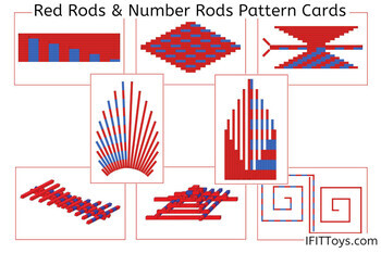 Preview of Montessori Red Rods and Number Rods Pattern Cards