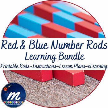 Preview of Montessori Red and Blue Number Rods Bundle