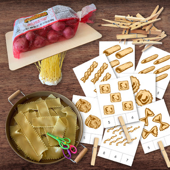 Preview of Montessori & STEM-Inspired Pasta Counting, Cutting and Weight Distribution