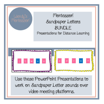 Preview of Montessori Sandpaper Letter PowerPoint Presentations Distance Learning Bundle