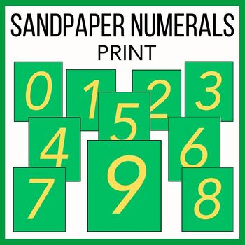 Preview of Montessori Sandpaper Numerals Print 0-9 Primary Counting Numeration