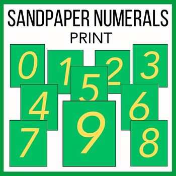 Montessori Sandpaper Numerals Print 0-9 Primary Counting Numeration