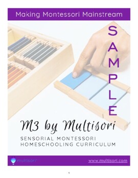 Preview of Montessori Sensorial Homeschool Curriculum FREE Sample, Senses, Textures, Colors