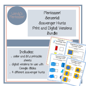 Preview of Montessori Sensorial Scavenger Hunts Bundle Digital and Printable Versions