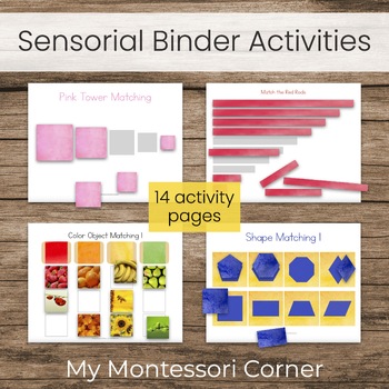 Preview of Montessori Sensorial Shapes and Colors Preschool Busy Binder Activity Pages