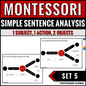 Preview of Montessori Sentence Analysis - Boom Cards Set 5