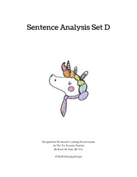 Preview of Montessori Sentence Analysis Form: Compound Subject/ Compound Predicate Set D