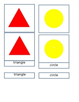 Preview of Montessori Shapes Basic 3 PART CARDS
