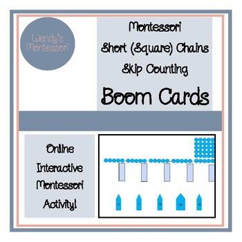 Preview of Montessori Short (Square) Chains Skip Counting Boom Cards