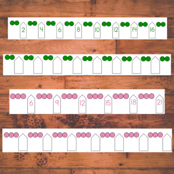 Preview of Montessori Skip Counting Labeled & Mute Strips