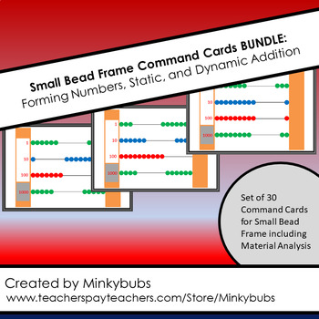 Preview of Montessori Small Bead Frame Command Cards ADDITION and SUBTRACTION BUNDLE