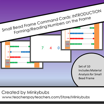 Preview of Montessori Small Bead Frame Command Cards Forming Numbers Material Analysis