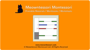 Preview of Montessori Small Bead Frame: Static Addition Worksheet for Google Classroom