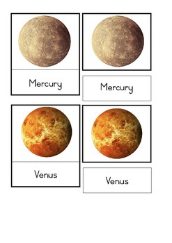 Preview of Montessori - Solar System