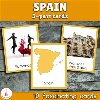 Preview of Spain Montessori 3-part Cards