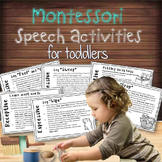 Montessori Speech Activities for Toddlers Speech Therapy at Home