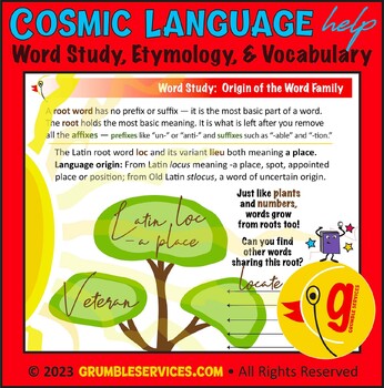 Preview of Montessori Spelling & Language Etymology: Latin Root loc- Vocabulary Word Study