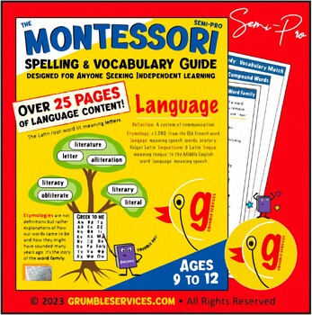 Preview of Montessori Spelling Vocabulary GUIDE II: Spelling Activities and Practice Sheets