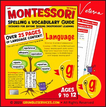 Preview of Montessori Spelling Vocabulary GUIDE III Spelling Activities and Practice Sheets