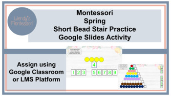 Preview of Montessori Spring Short Bead Stair Practice Google Slides Digital Activity