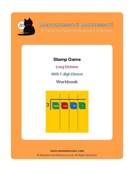 Preview of Montessori Stamp Game Long Division (1-digit divisor) Workbook