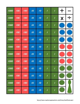 Preview of Montessori Stamp Game (Math Operations)
