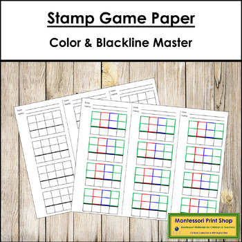 Preview of Montessori Stamp Game Paper - Color & Blackline Master