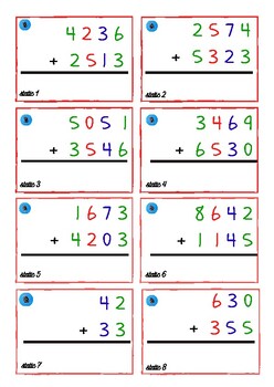 Preview of Montessori Stamp Game complete Addition, Subtraction, Multiplication, Division