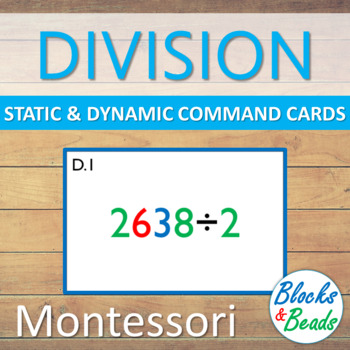 Preview of Montessori: Static & Dynamic Division Command Cards