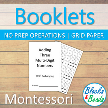 Preview of Montessori: Four Operations Booklets BUNDLE