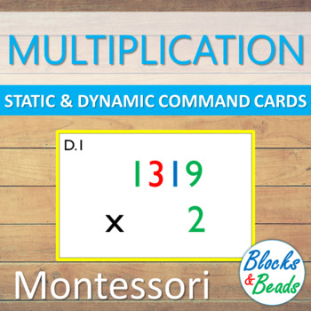 Preview of Montessori: Static & Dynamic Multiplicaiton Command Cards