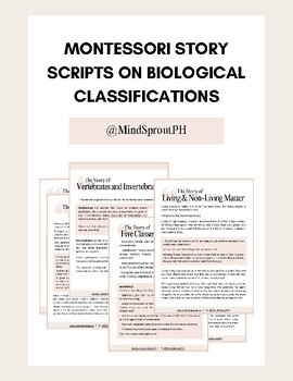 Preview of Montessori Story Scripts on Biological Classifications