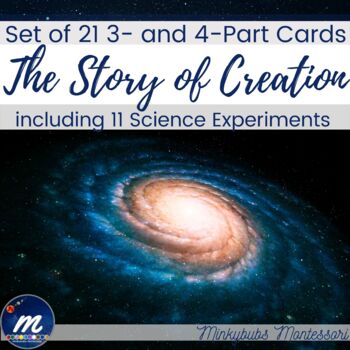 Preview of Montessori Story of Creation First Great Lesson 3 Part 4 Part Cards Experiments