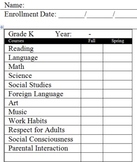 Montessori Student Transcript K - 5th Grade