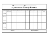 Montessori Student Weekly Planner