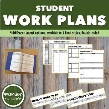 Preview of Montessori Student Work Plan - Elementary & Middle School