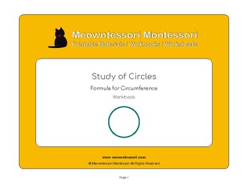 Preview of Montessori Study of Circles: Formula for Circumference Workbook