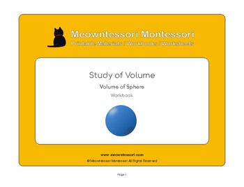 Preview of Montessori Study of Volume: Sphere Workbook