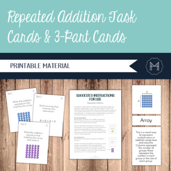 Preview of Montessori Style Repeated Addition and Arrays