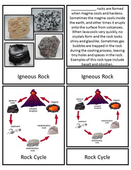 Preview of Montessori Style Rock Cycle 3 Part Cards