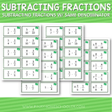 Montessori Subtracting Fractions with Same Denominator Cards