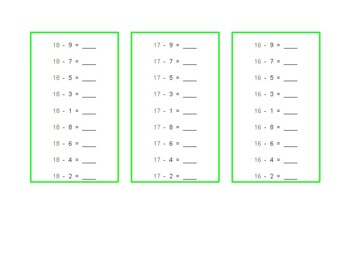 Preview of Montessori Subtraction Booklet Mixed Equations
