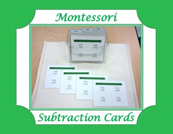 Preview of Montessori Subtraction Cards