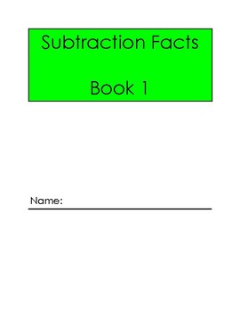 Preview of Montessori Subtraction Facts Book 1