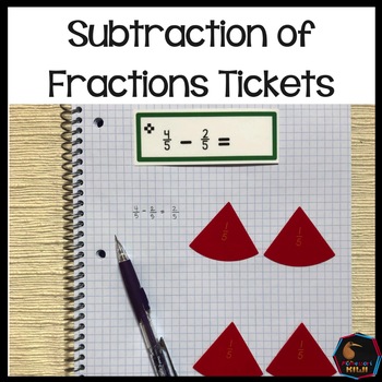 Preview of Montessori Subtraction of fraction tickets