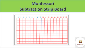 Preview of Montessori Subtraction strip  board (10 to 1) - Part 2